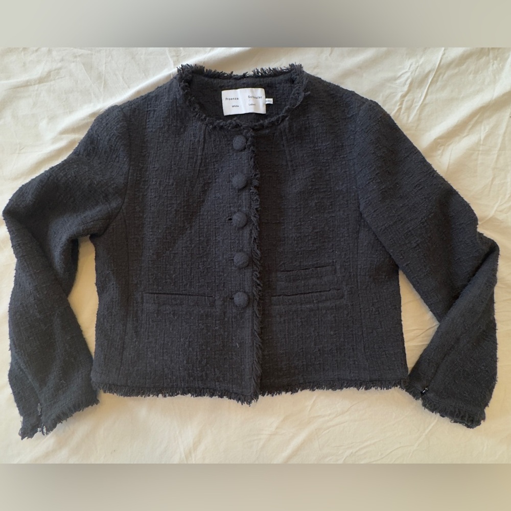 Proenza Schouler Black Textured Cropped Jacket - Picture 4 of 14